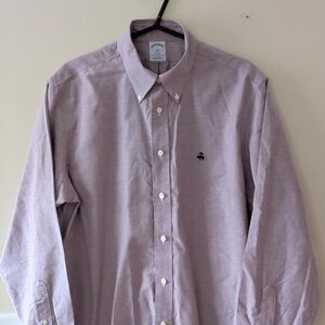 NEW Brooks Brothers Men's Lavender Oxford Button-Down Shirt Size L